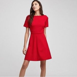 Uniqlo Red Ponte Half Sleeve Dress - XS